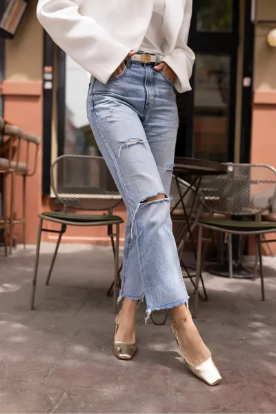 SANDALI DA DONNA ALFAMA GOLD GOLD CON PUNTA SMUSSATA CON TACCO SPESSO