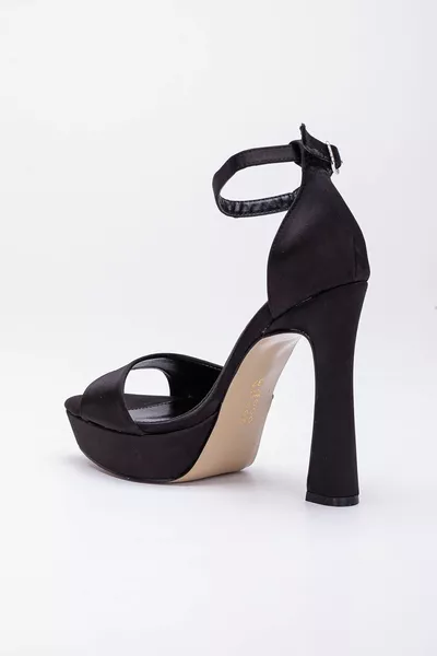 Женский стильный стиль Женственная платформа Повседневная форма Неолитовая подошва см Изготовленная на заказ зеркальная основа Черный атлас