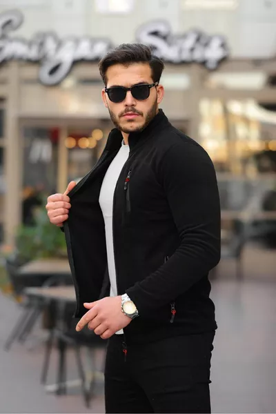 Homme Softshell Fleece Standard Full Zipper 3 Poches Cardigan en molleton Homme