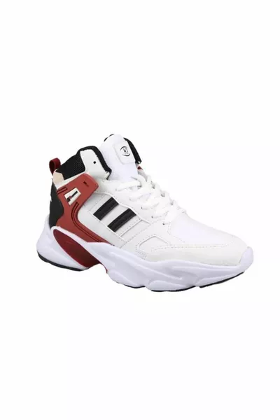 M.P.  حذاء كرة السلة للرجال باللون الأبيض بورجوندي