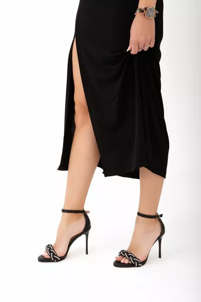 المرأة جلد طبيعي مساء اللباس الأحذية 