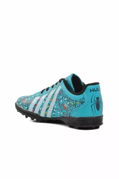 Spider Patterned Turquoise Boys' Astroturf Shoes