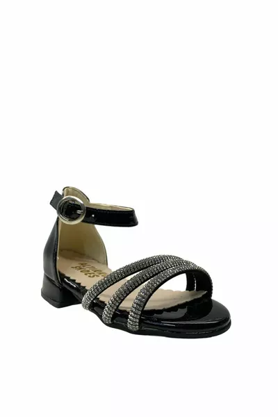 Tuğba Ortoped  Baby Girl Black Patent Leather Heeled Evening Dress Shoes