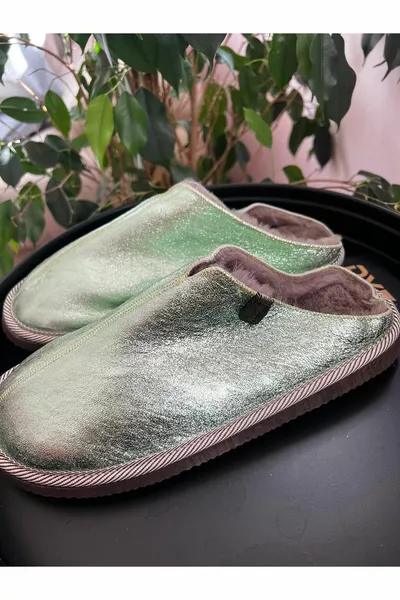 Maku Polin Modell Metallic Wassergrüne Hausschuhe