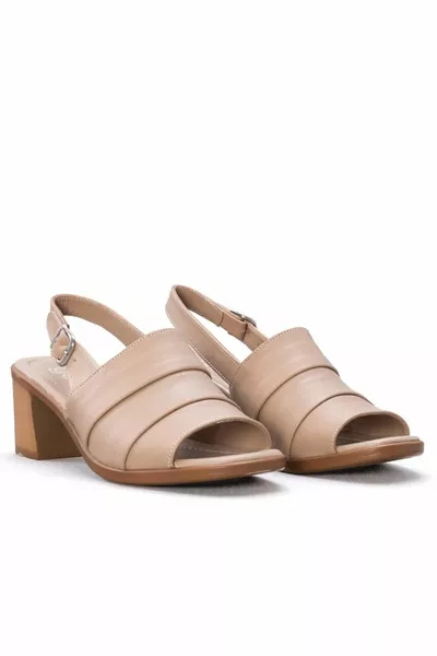 Devana Дамски сандали от естествена кожа на ток 