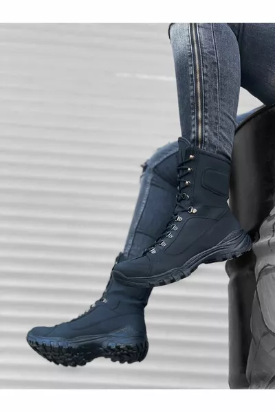 الدانتيل المتابعة الأسود Nubuck نمط الرجال الأحذية البريدية العسكرية Mhn Ay 