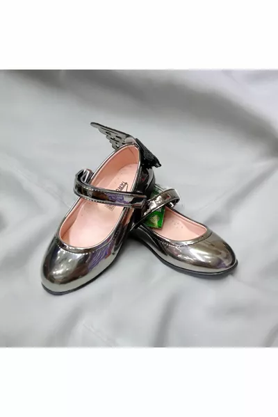 PLATINA LAKLEER VLINDERFIGUUR ORTHOPEDISCHE STIJLVOLLE BALLERINA'S VOOR MEISJES