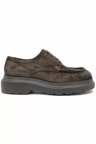 Casual Lace-Up Vera Pelle Lace-Up Scarpe Uomo Marrone