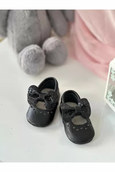 Black Shine Genuine Leather Baby Loafers