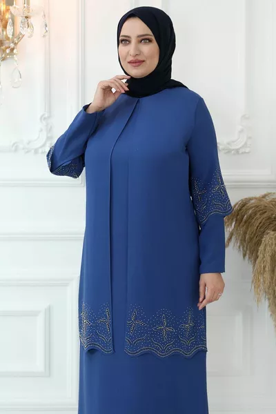 Damen Indigo Star Laser Hijab Abendkleider
