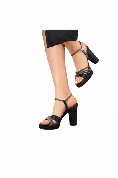 Plateau Dreireihige Stone Zipper Slipper Sandalen mit Reißverschlussschnalle