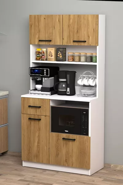 خزانة زاوية قهوة متعددة الاستخدامات موكا من خشب الصنوبر