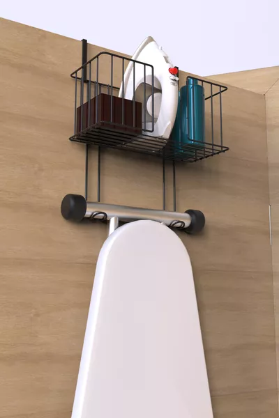 Iron Organizer Ironing Board Holder Iron Basket Laundry Room Organizer Bathroom Wall Hook