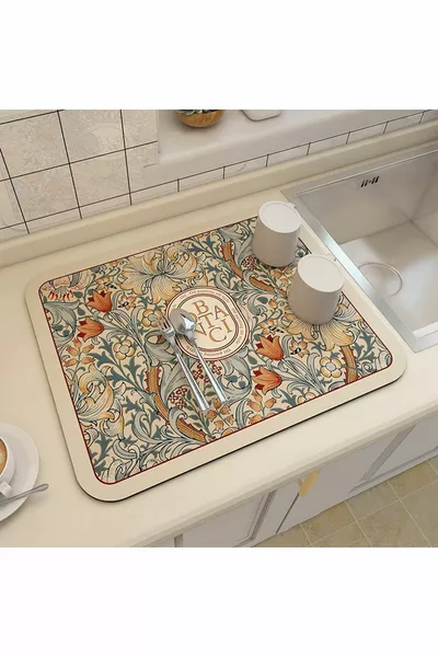 Tezgah Üstü Bulasik Kurutma Matı Kaymaz Kurulama Bezi Kurutma Örtüsü