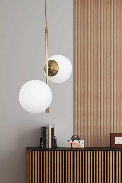 Ladin 2 Li Eskitme Hanglampenkandelaar met witte glazen decoratief ontwerp voor slaapkamer en woonkamer