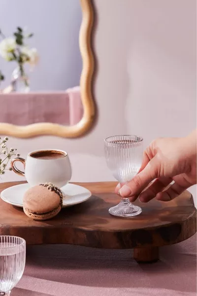 Rocco Set of 6 Platinum Coffee Side Glasses ml