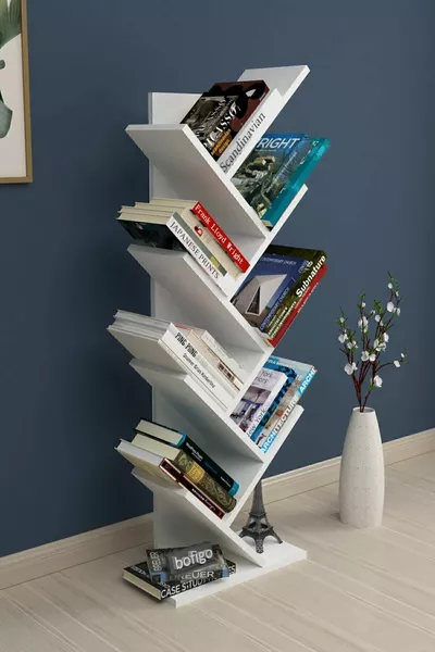 Libreria in legno Decorativa Scaffale Organizer per libri Bianco