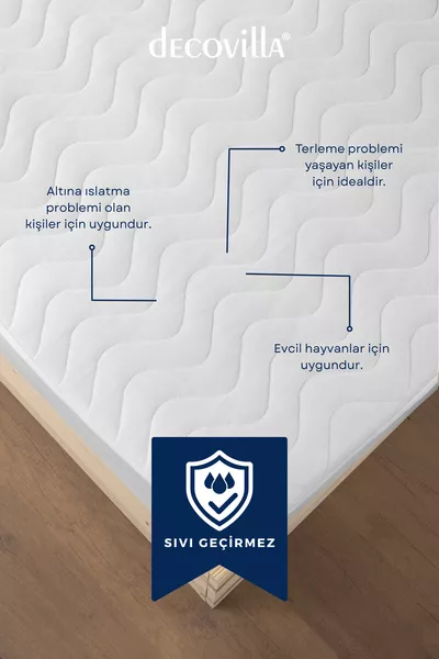 Mikro-Steppfutter Enganliegende Vollrand Wasserdichter Matratzenschoner Spannbettlaken Weiß