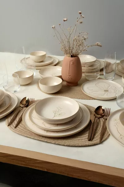 Обеденный набор Taupe Bloom Nordic, 6 персон, 6 предметов