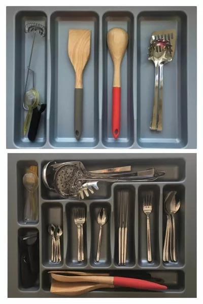 Комплект от 2 бр. Органайзер за прибори и лъжици (Може да се реже)