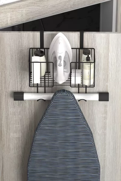 Hanging Iron Organizer Ironing Board Holder Iron Basket Laundry Room Organizer Bathroom Organizer