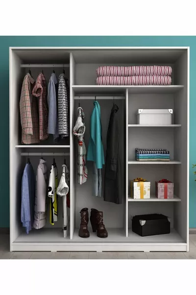 Sline 3-Door Wardrobe with Mirror and Sliding Doors