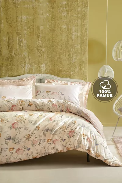 Farida Tweepersoons Ranforce Beddengoed Set - Zalm