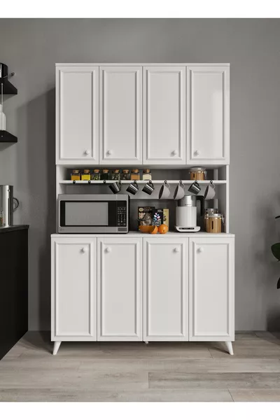 Stella Country Angolo Caffè Bianco, Dispensa, Armadio della Cucina Versatile