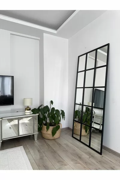 Decorative Wall Mirror with Black Metal Frame * Cm