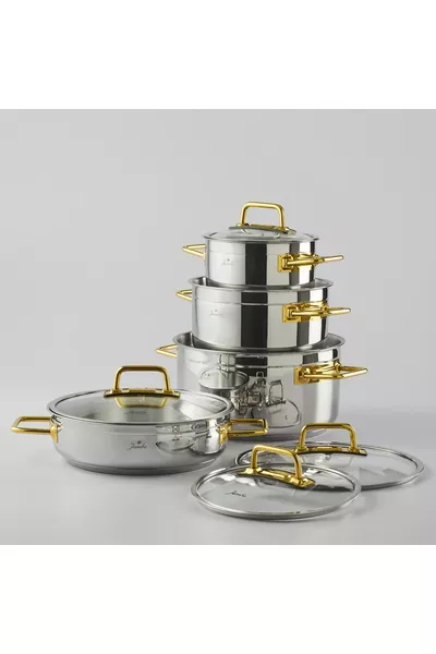 Modena 8-Piece Titanium Gold Cookware Set