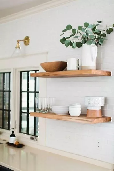 Масивна стена с 2 рафта, библиотека, етажерка за книги, организатор за баня и кухня, дълбочина см