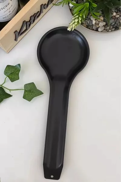 Неръждаем метал черен съд за мръсни лъжици за плот, подложка за лъжици