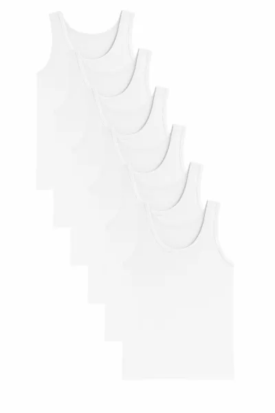 قميص داخلي رجالي قطنية قطني 6 قطع