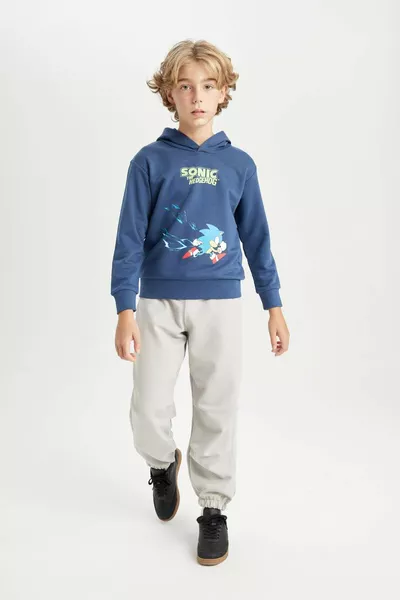 Boys' Sonic the Hedgehog Hooded Sweatshirt with Back Print AU