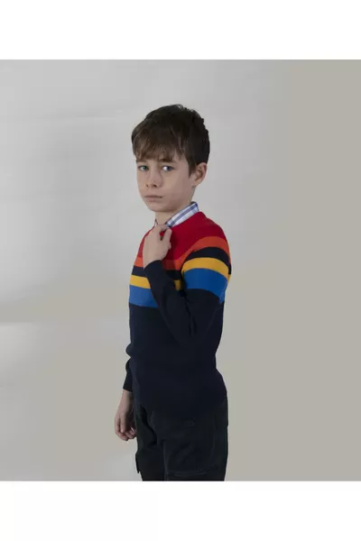 Alexandergard Color Block Cotton Kids Sweater ()