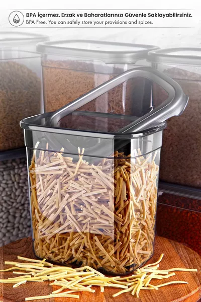 مجموعة حاويات تخزين الطعام المستطيلة المرقمة من المولي 6 قطع - مجموعة قابلة للتكاثر بأغطية 2 لتر