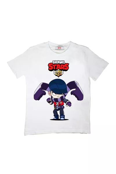T-shirt Enfant Brawl Stars Edgar Blanc Unisexe