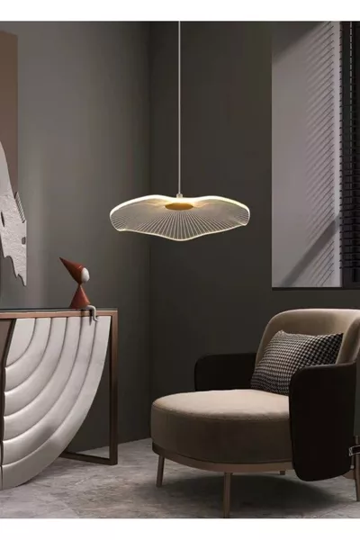 ثريا معلقة LED فاخرة حصرية بتصميم ميدوزة ذهبية مفردة، ثريا LED صفراء، قطرها سم