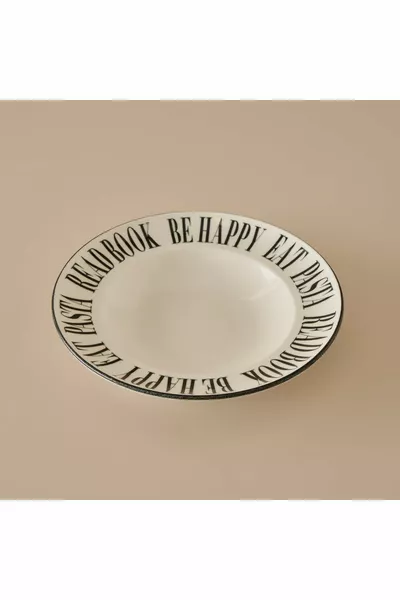 Book Lovers Pasta Plate Black (CM)