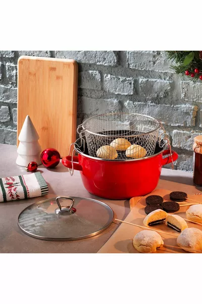 Fry Crispy Frying Pot Cm-3 Piece - Red