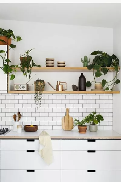 Masif Ahşap 2'li Dekoratif Duvar Raf cm