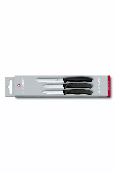 6.3 Black Knife Set, 3 Pieces