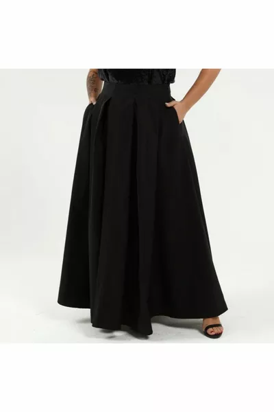 Gonna in taffetà nera - Gonna lunga da sera -demet Özdemir Gonna - Gonna con taschino