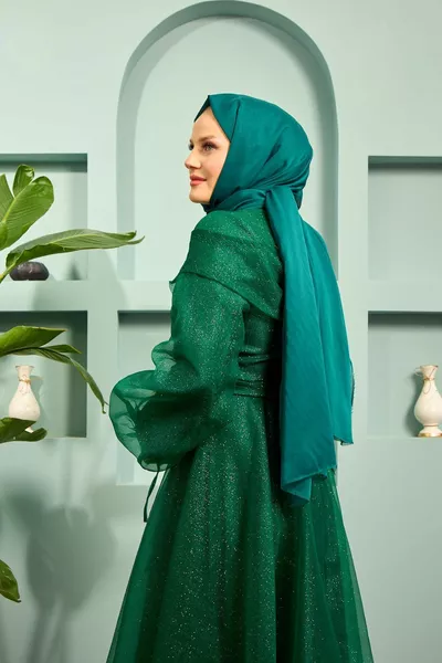 فستان سهرة سونا - أخضر زمردي
