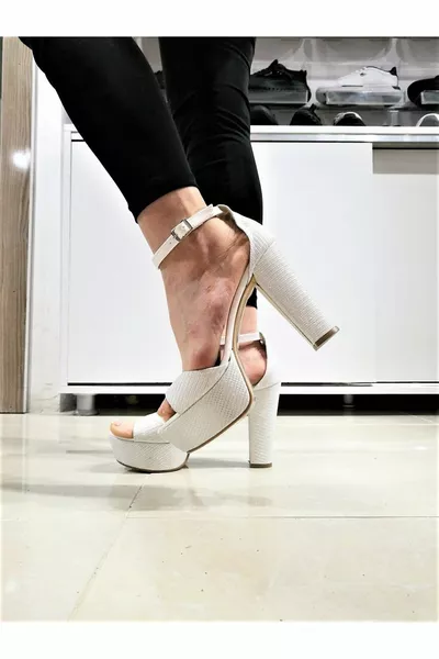 Arme City Platfotm Tekband Robe de soirée Chaussures à talons hauts argentés