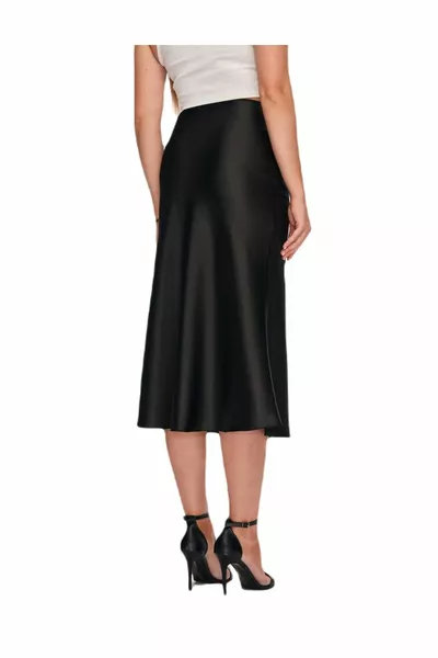 Tissu résistant de qualité moyenne épaisse Tissu élastique taille haute Jupe en satin d’acétate de longueur midi