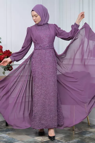 Robe de soirée en mousseline de soie Tailed Griter -diana