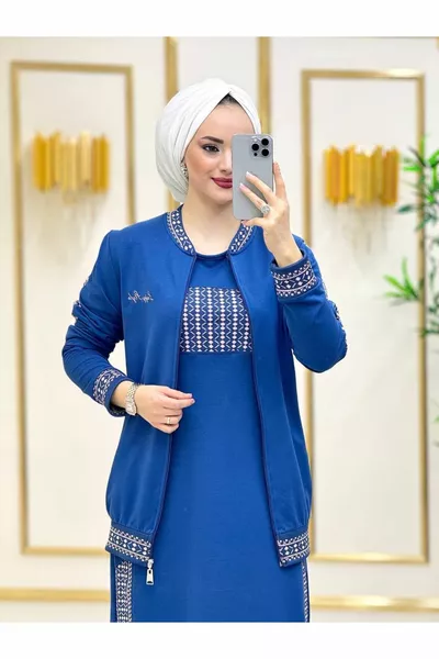 Jacke Weste Double Set Hijab Abendkleider
