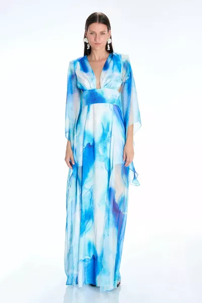 Bedrucktes Derya Maxi-Abendkleid für Damen