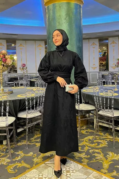 فساتين سهرة جاكار سوداء